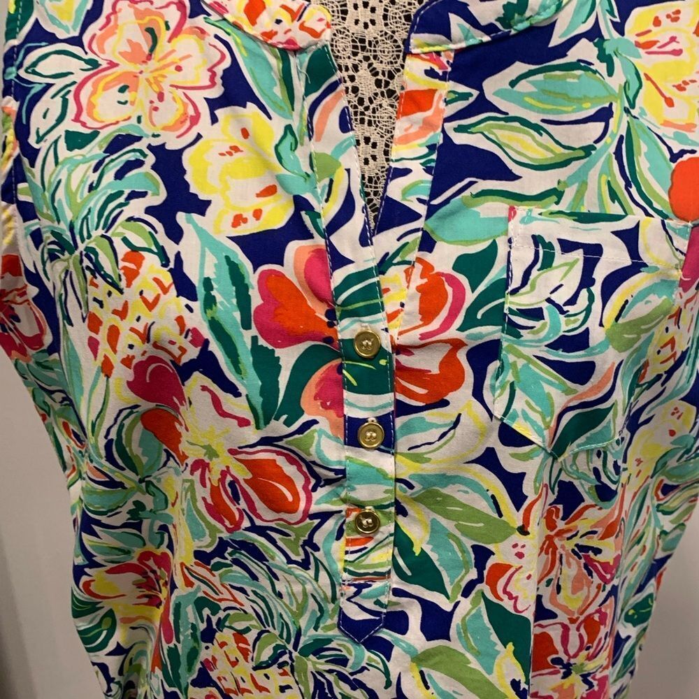 Palm Harbour Floral Sleeveless Blouse - Multicolor - Picture 7 of 11